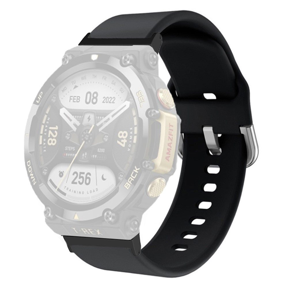 Rigtigt hårdfør Amazfit T-Rex 2 Silikone Urrem - Sort#serie_1