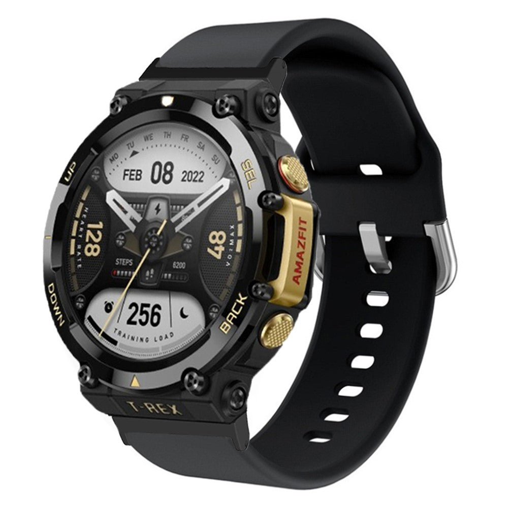 Rigtigt hårdfør Amazfit T-Rex 2 Silikone Urrem - Sort#serie_1