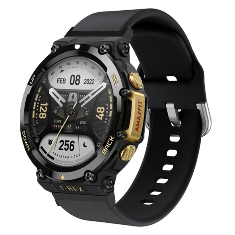 Rigtigt hårdfør Amazfit T-Rex 2 Silikone Urrem - Sort#serie_1