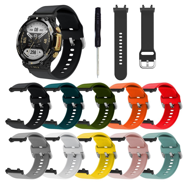 Rigtigt hårdfør Amazfit T-Rex 2 Silikone Urrem - Blå#serie_10