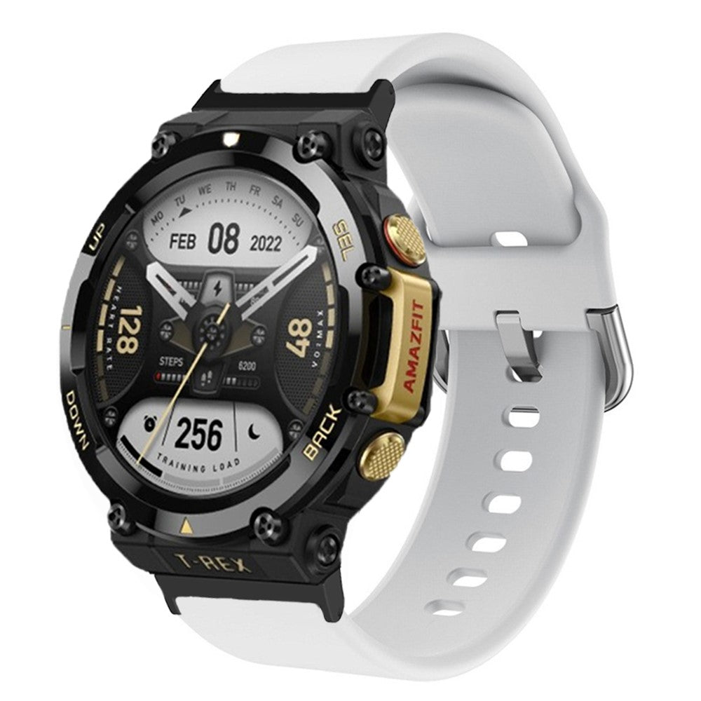 Rigtigt hårdfør Amazfit T-Rex 2 Silikone Urrem - Hvid#serie_2