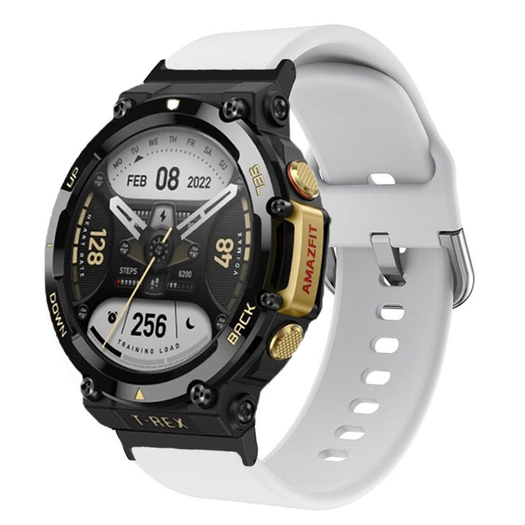 Rigtigt hårdfør Amazfit T-Rex 2 Silikone Urrem - Hvid#serie_2