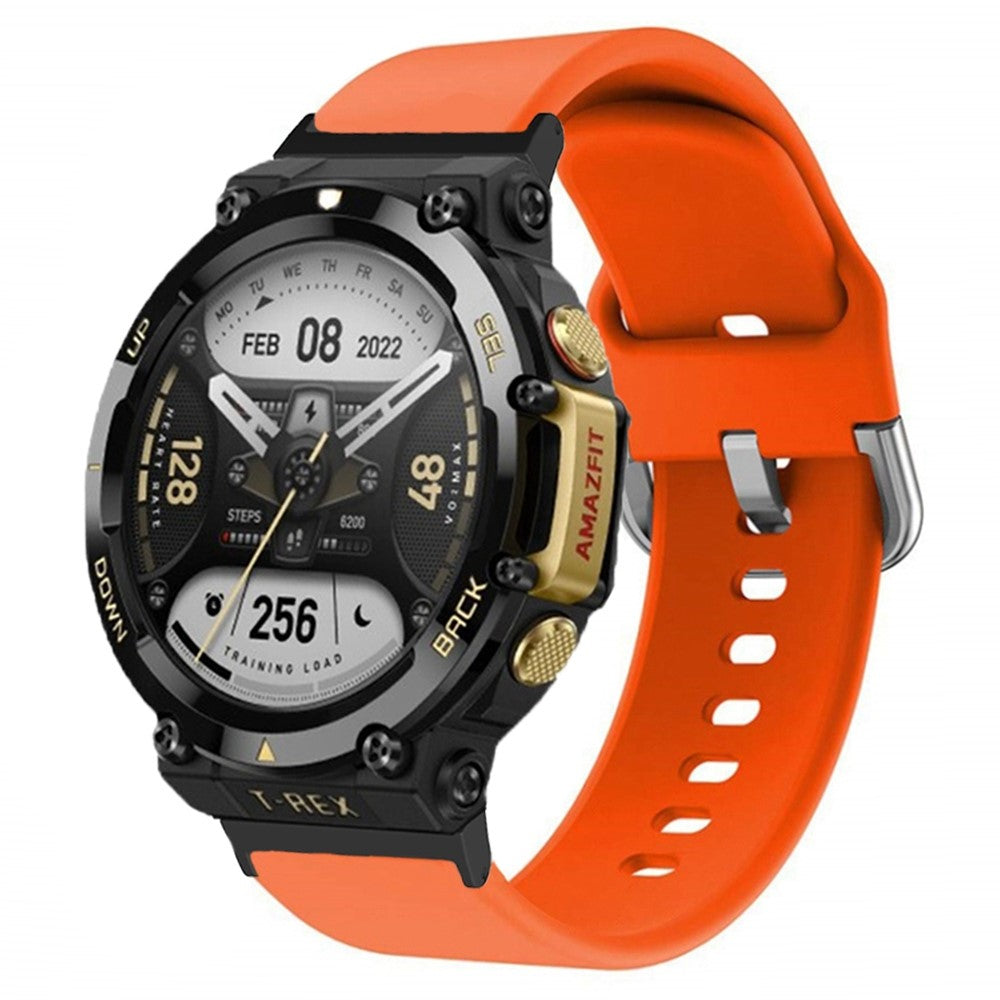 Rigtigt hårdfør Amazfit T-Rex 2 Silikone Urrem - Orange#serie_4