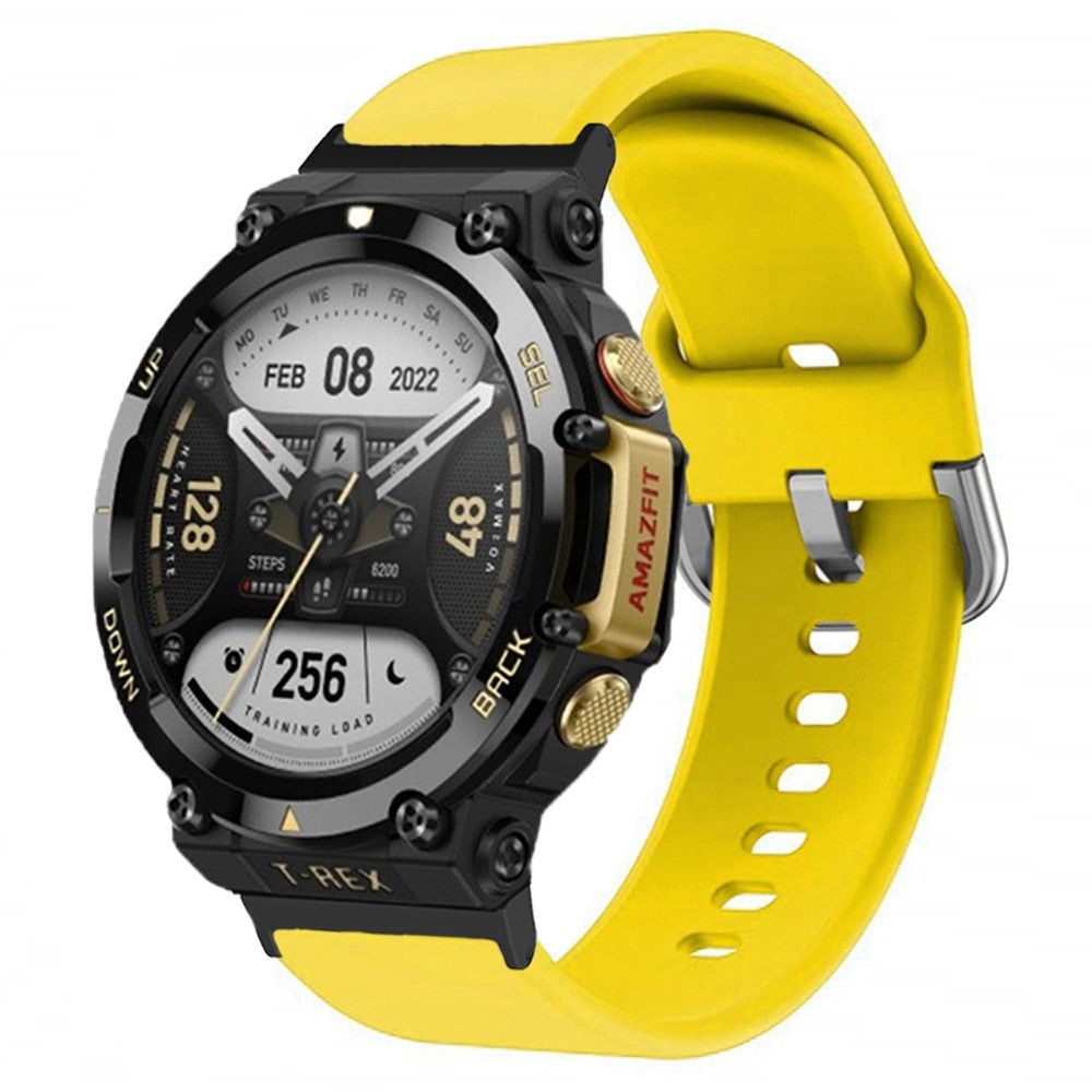 Rigtigt hårdfør Amazfit T-Rex 2 Silikone Urrem - Gul#serie_7