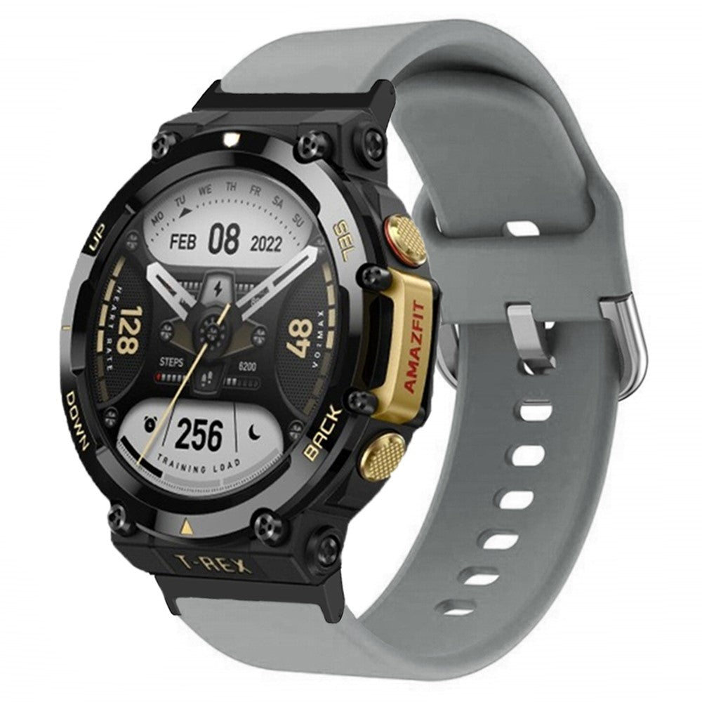 Rigtigt hårdfør Amazfit T-Rex 2 Silikone Urrem - Sølv#serie_8