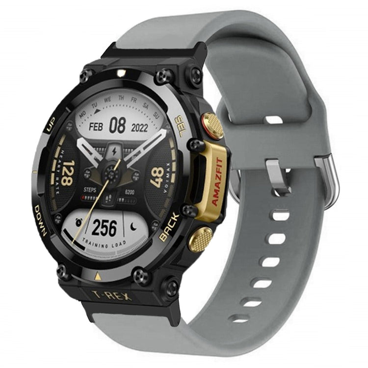 Rigtigt hårdfør Amazfit T-Rex 2 Silikone Urrem - Sølv#serie_8