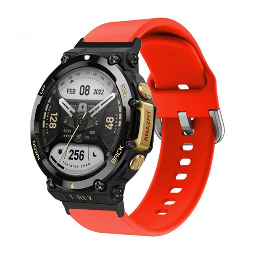 Rigtigt fint Amazfit T-Rex 2 Silikone Urrem - Rød#serie_5
