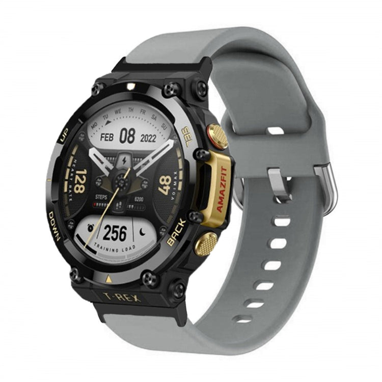Rigtigt fint Amazfit T-Rex 2 Silikone Urrem - Sølv#serie_7