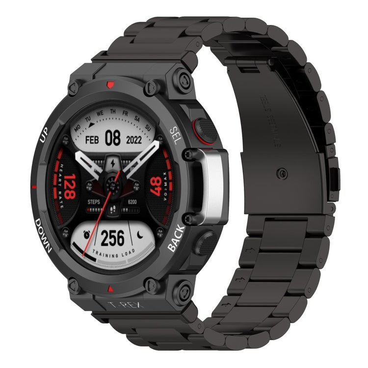 Smuk Amazfit T-Rex 2 Metal Urrem - Sort#serie_2
