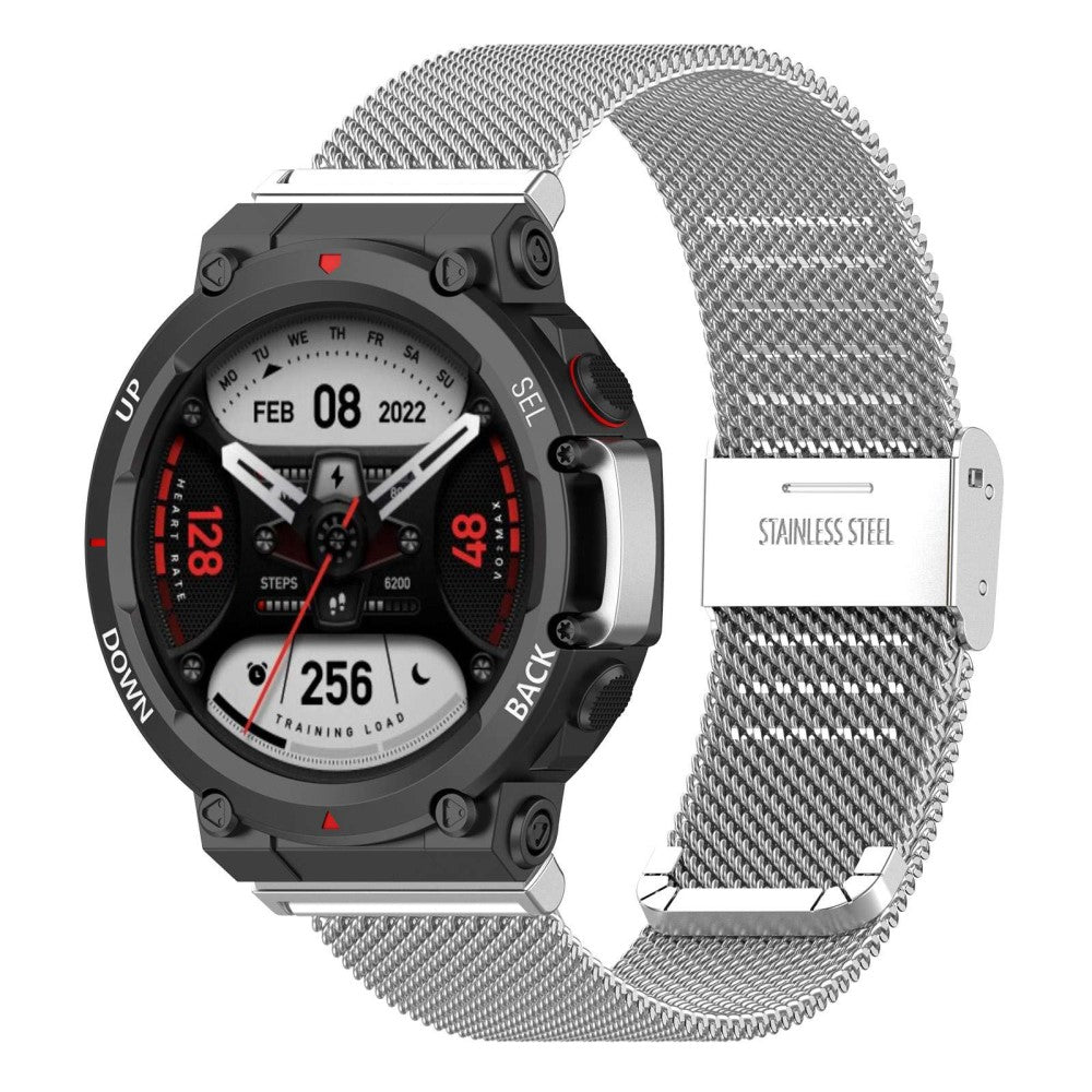Mega komfortabel Amazfit T-Rex 2 Metal Urrem - Sølv#serie_1