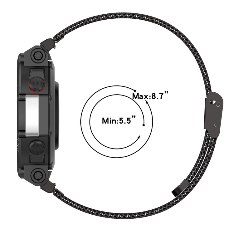 Mega komfortabel Amazfit T-Rex 2 Metal Urrem - Sort#serie_3