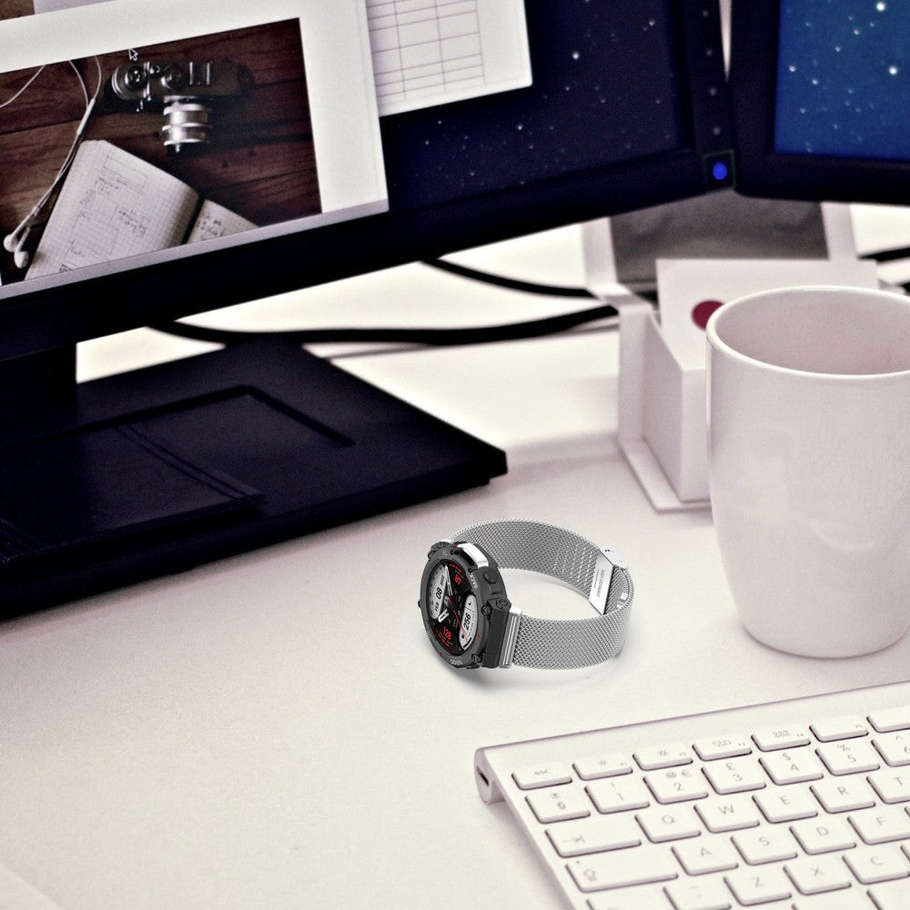 Mega komfortabel Amazfit T-Rex 2 Metal Urrem - Sort#serie_3