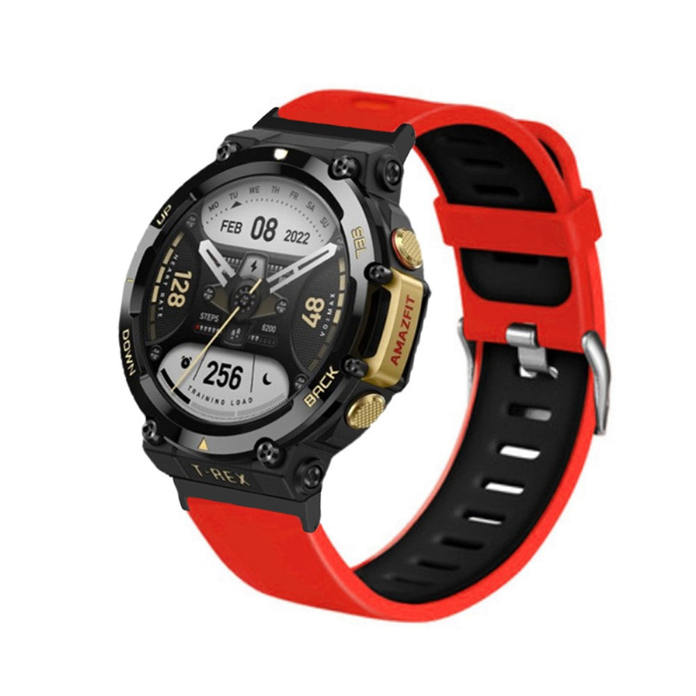 Skøn Amazfit T-Rex 2 Silikone Rem - Rød#serie_6
