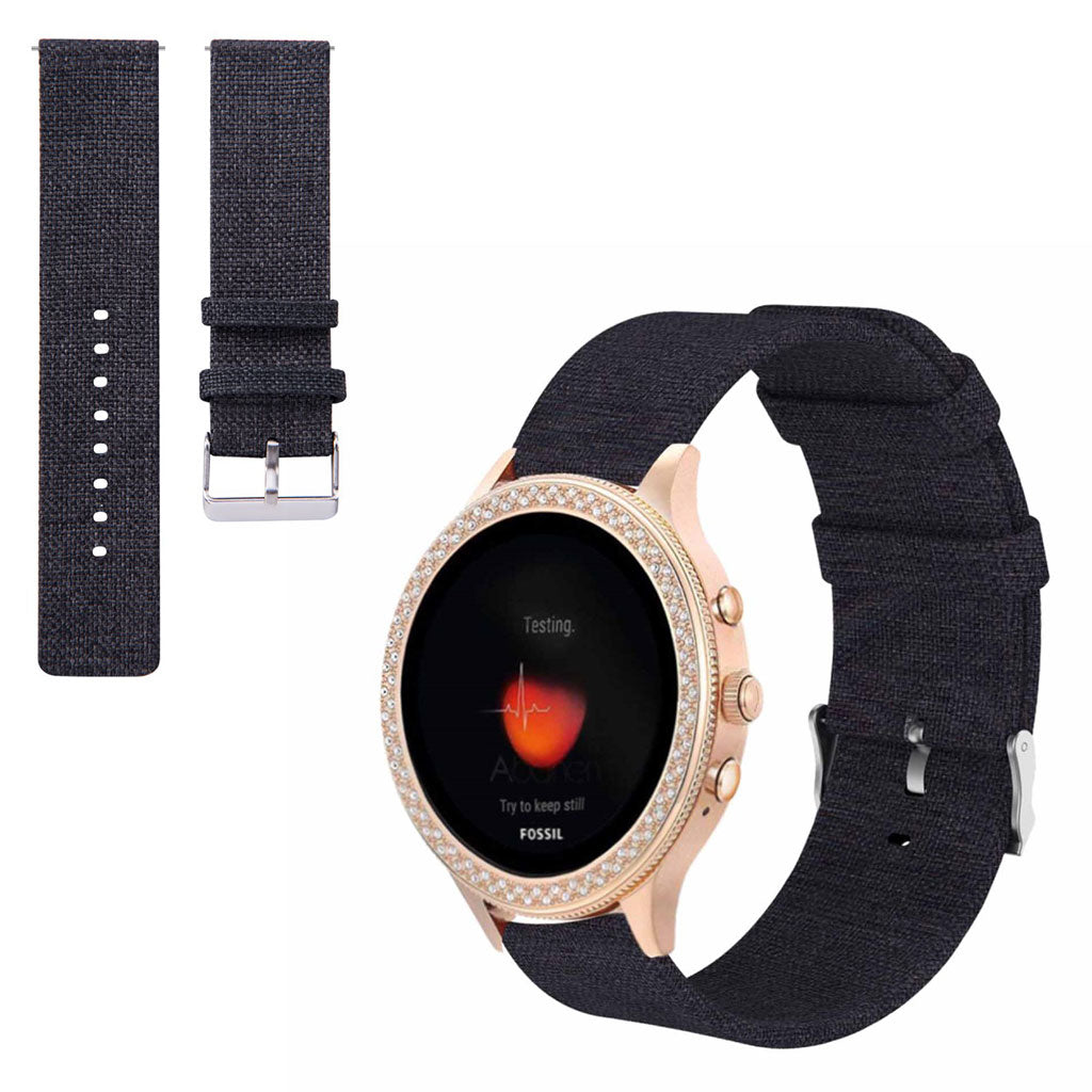 Mega hårdfør Fossil Gen 4 (40mm) Nylon Rem - Sort#serie_1