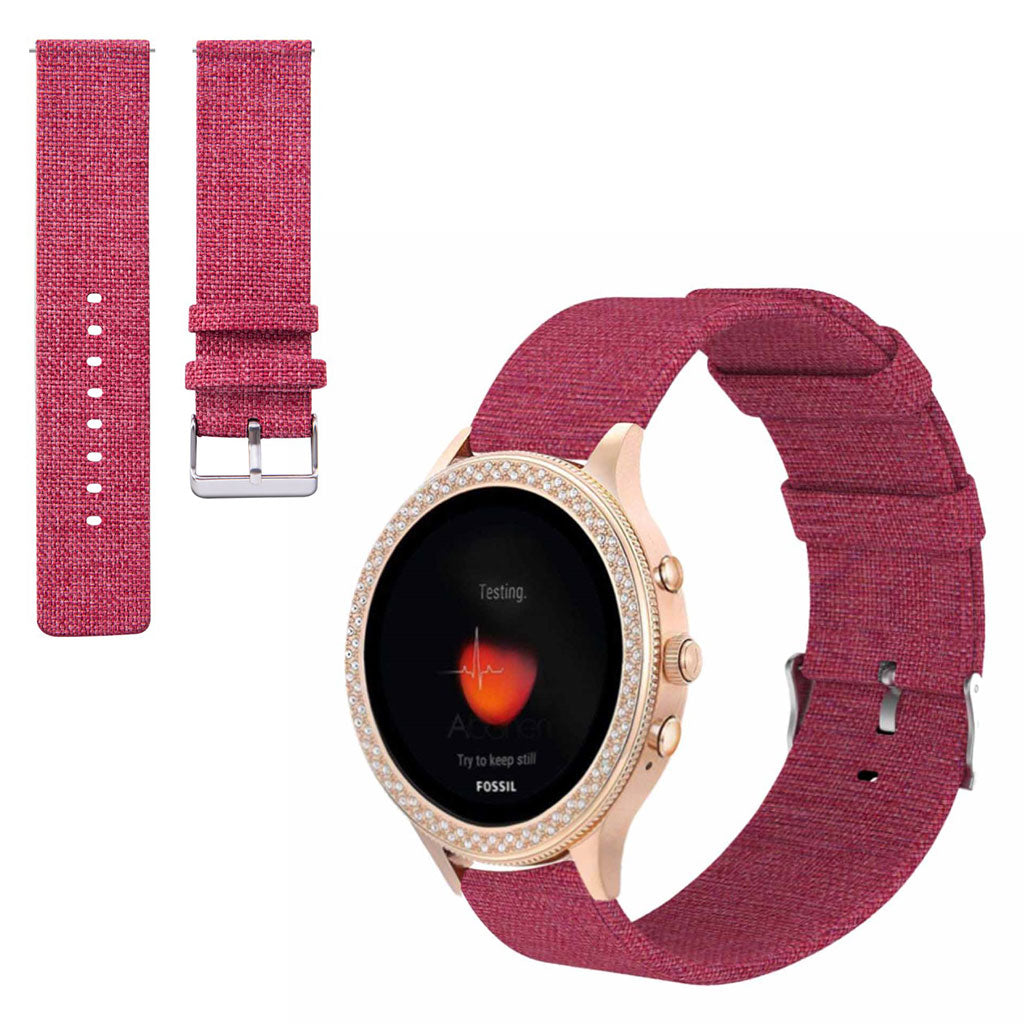 Mega hårdfør Fossil Gen 4 (40mm) Nylon Rem - Rød#serie_3