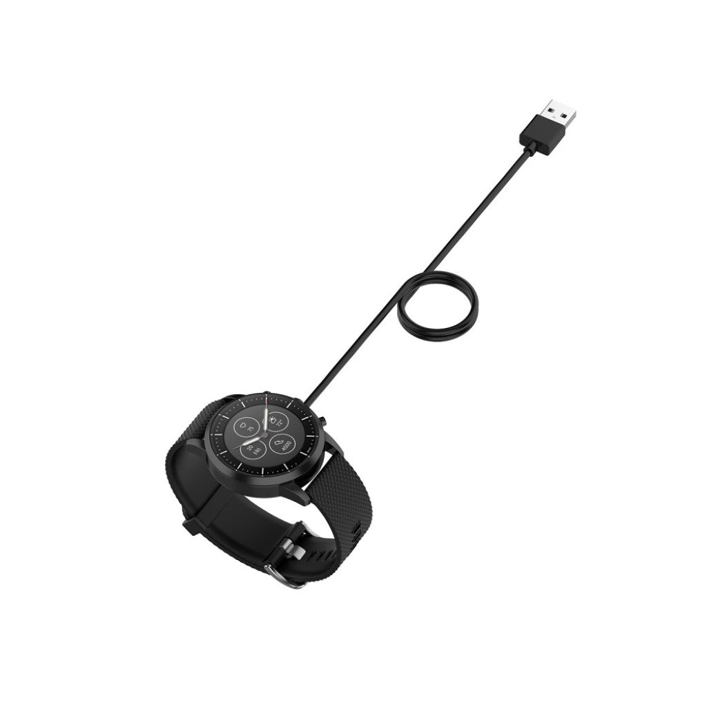 1m Plastik Fossil Hybrid Smartwatch HR USB Opladningskabel - Sort#serie_1