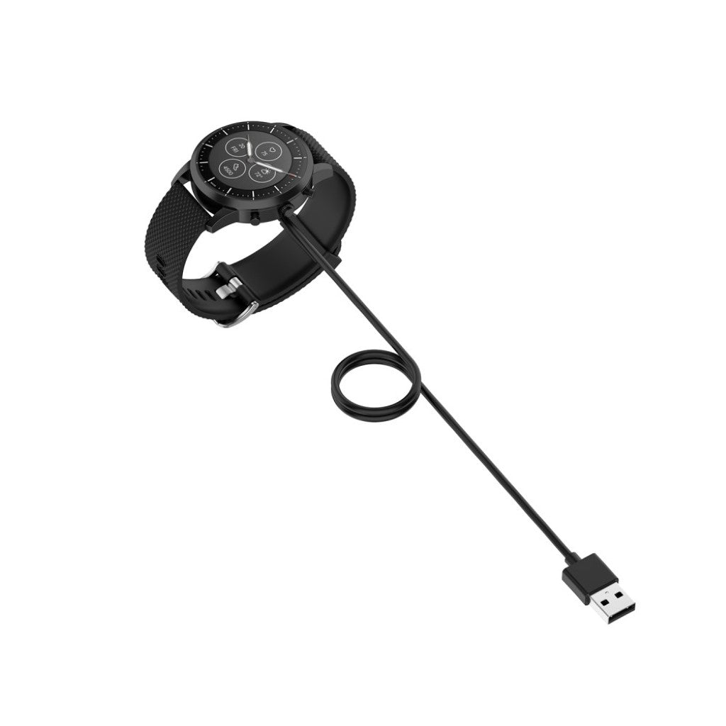 1m Plastik Fossil Hybrid Smartwatch HR USB Opladningskabel - Sort#serie_1