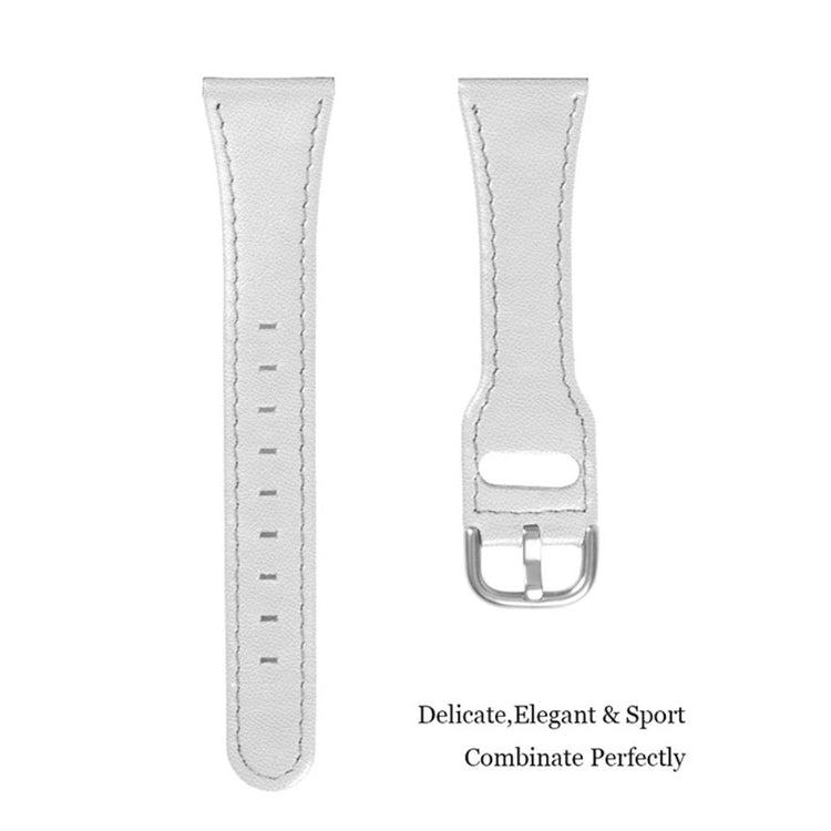  Pebble 2 \ 2 SE / Pebble Time Round Large Ægte læder Rem - Hvid#serie_3