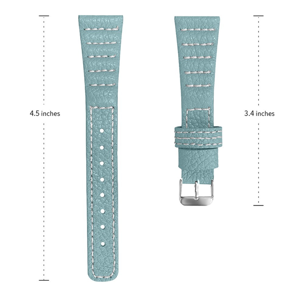  Pebble 2 \ 2 SE / Pebble Time Round Large Ægte læder Rem - Blå#serie_4