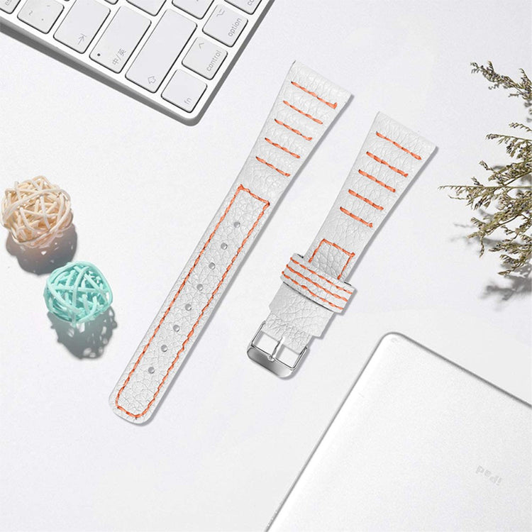  Pebble 2 \ 2 SE / Pebble Time Round Large Ægte læder Rem - Hvid#serie_6