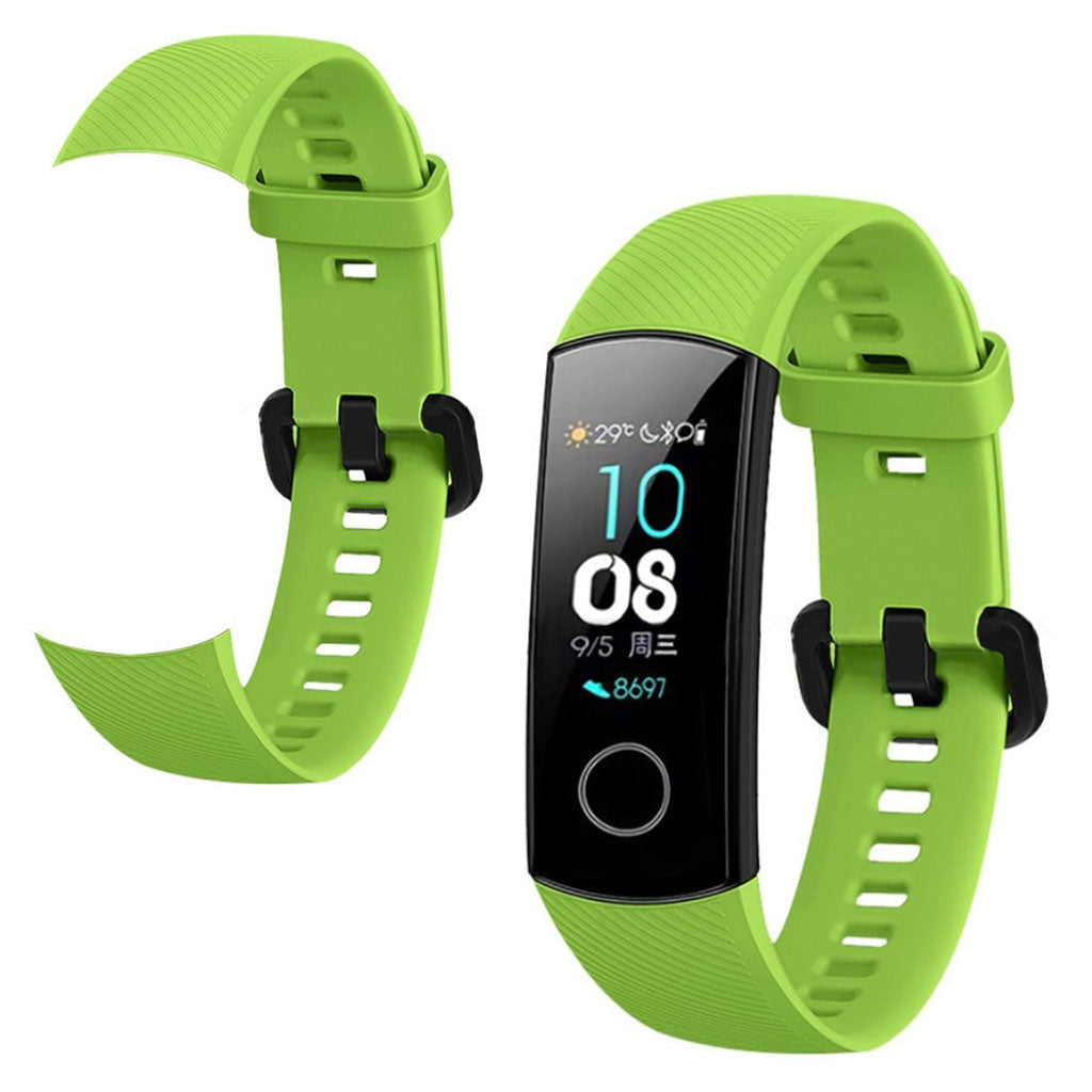 Super flot Honor Band 5 Silikone Rem - Grøn#serie_3