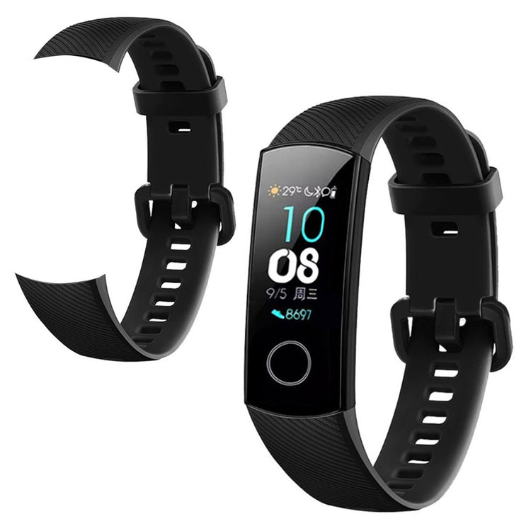 Super flot Honor Band 5 Silikone Rem - Sort#serie_5