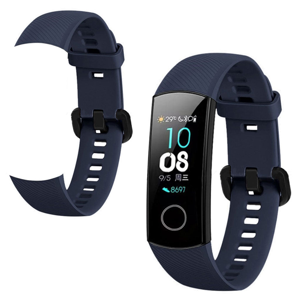 Super flot Honor Band 5 Silikone Rem - Blå#serie_8