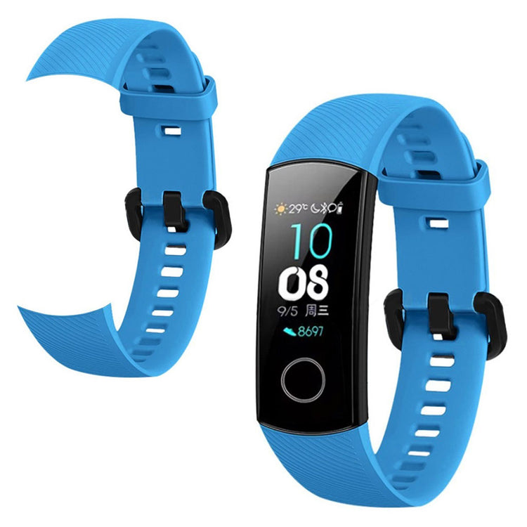 Super flot Honor Band 5 Silikone Rem - Blå#serie_9