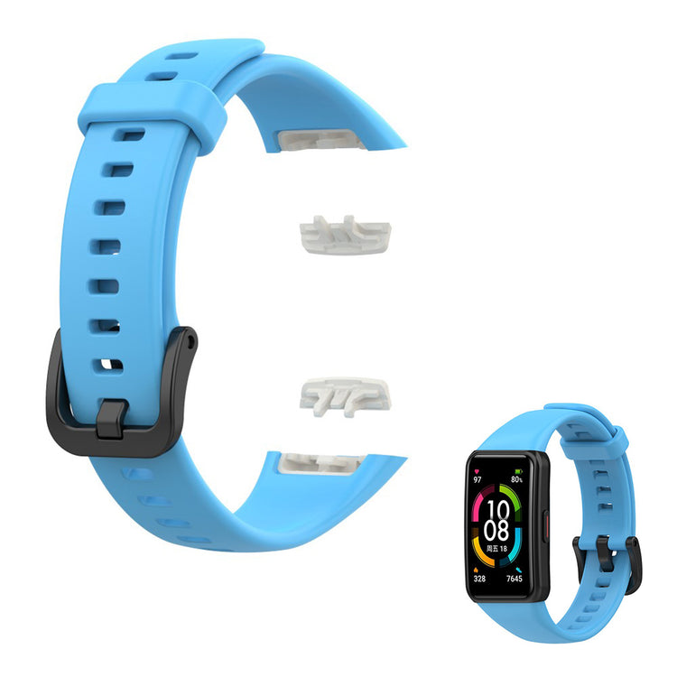 Holdbart Honor Band 6 Silikone Rem - Blå#serie_10