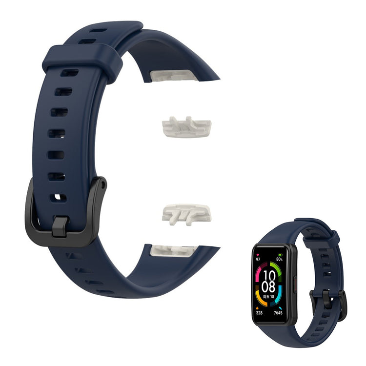 Holdbart Honor Band 6 Silikone Rem - Blå#serie_11