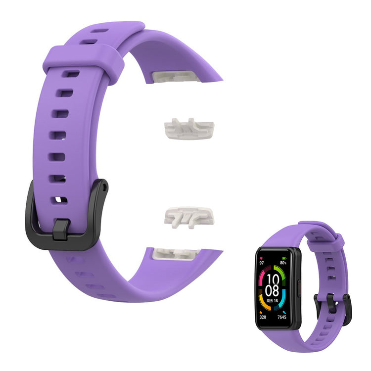 Holdbart Honor Band 6 Silikone Rem - Lilla#serie_12