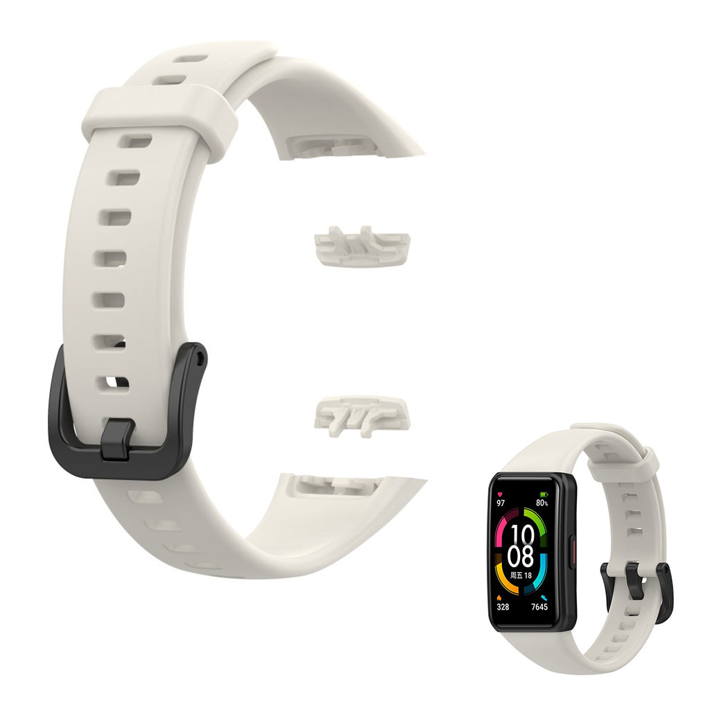 Holdbart Honor Band 6 Silikone Rem - Sølv#serie_3