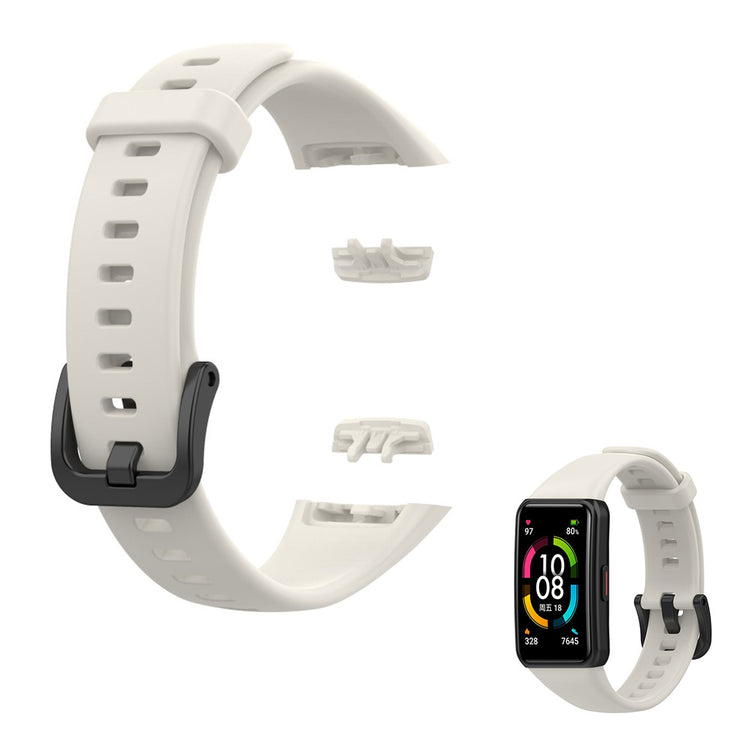 Holdbart Honor Band 6 Silikone Rem - Sølv#serie_3