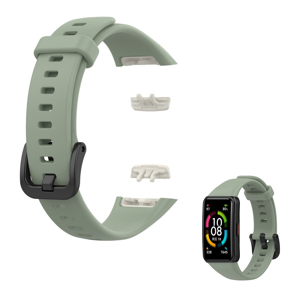 Holdbart Honor Band 6 Silikone Rem - Grøn#serie_7