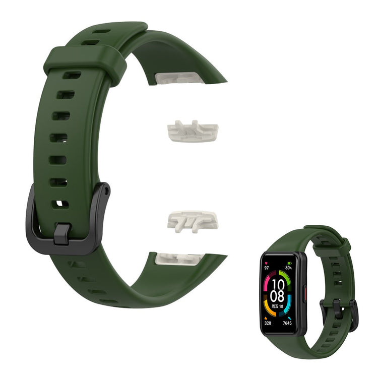 Holdbart Honor Band 6 Silikone Rem - Grøn#serie_8