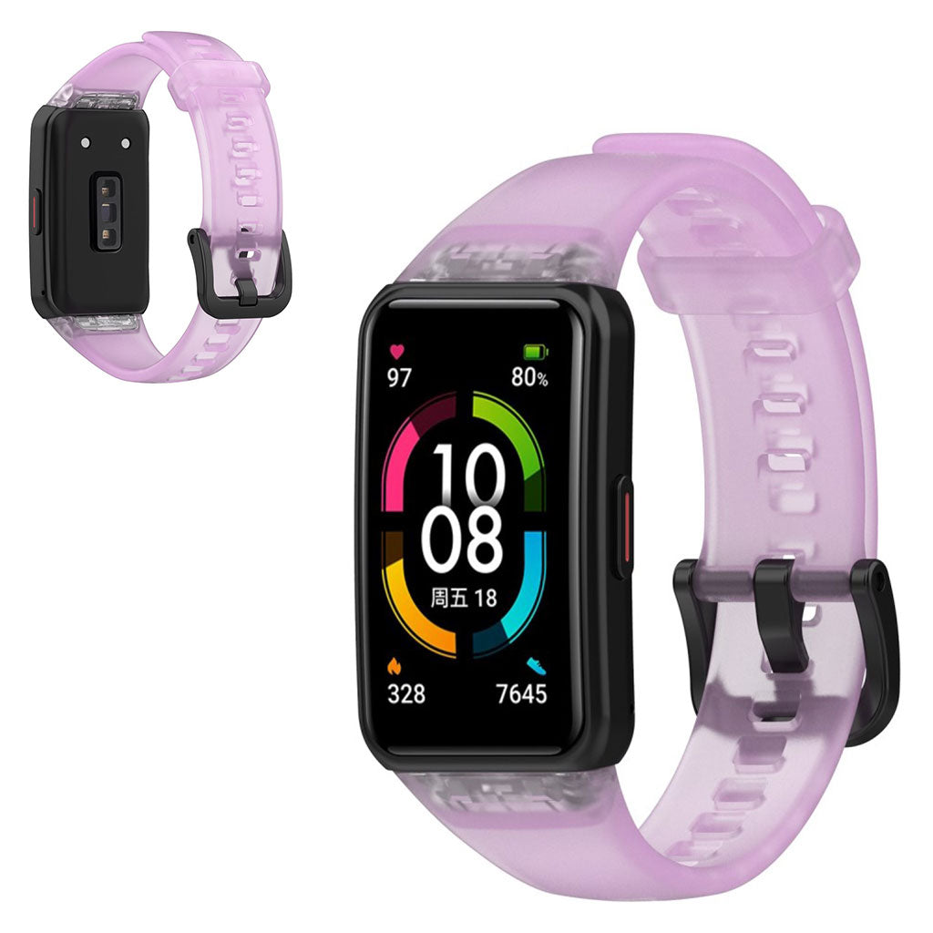 Mega cool Honor Band 6 Silikone Rem - Lilla#serie_2