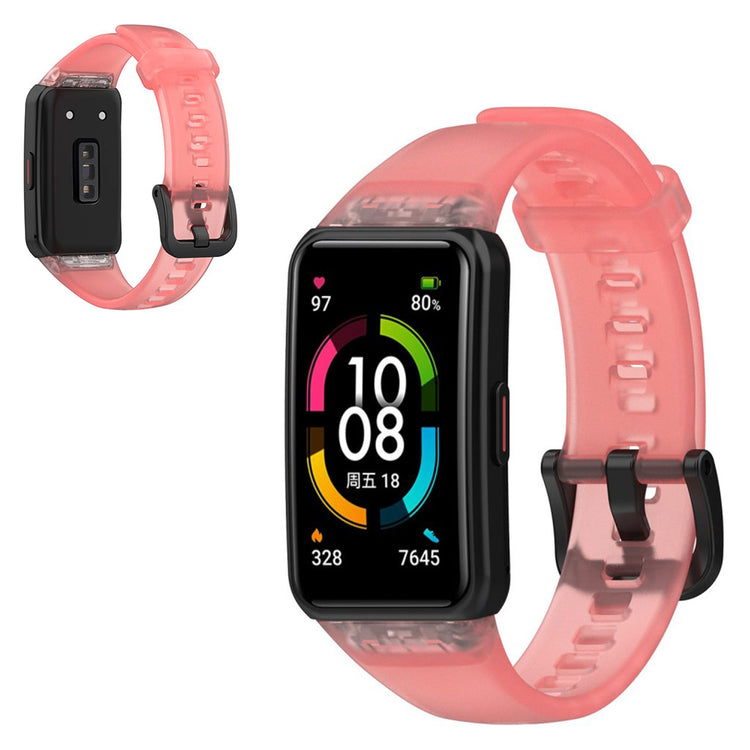Mega cool Honor Band 6 Silikone Rem - Rød#serie_5