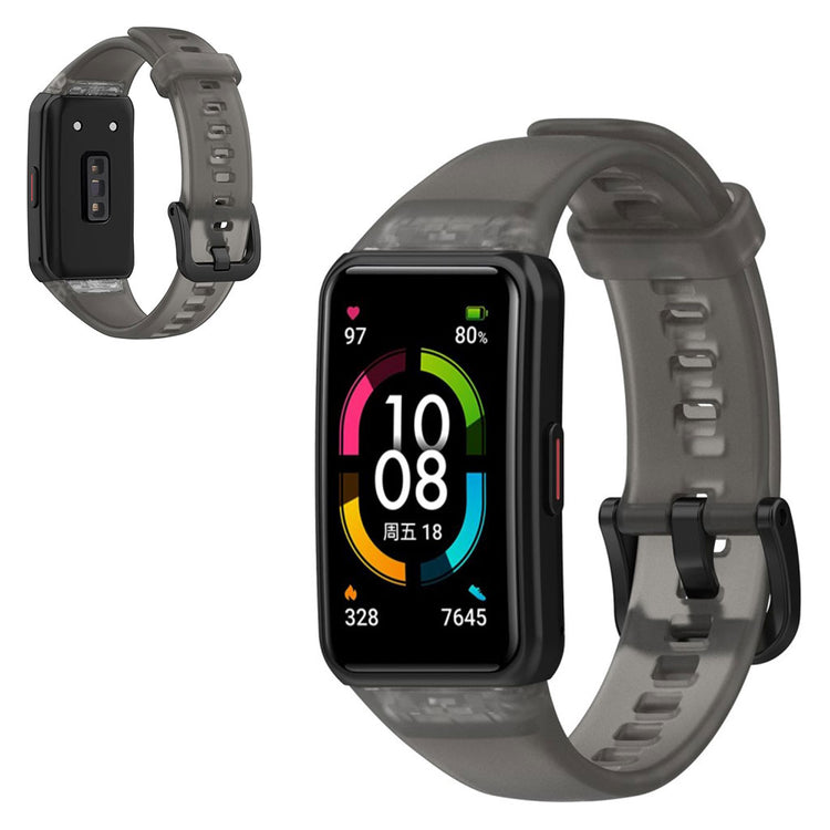 Mega cool Honor Band 6 Silikone Rem - Sort#serie_6