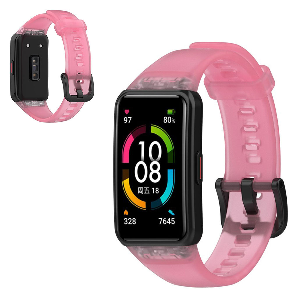 Mega cool Honor Band 6 Silikone Rem - Pink#serie_7