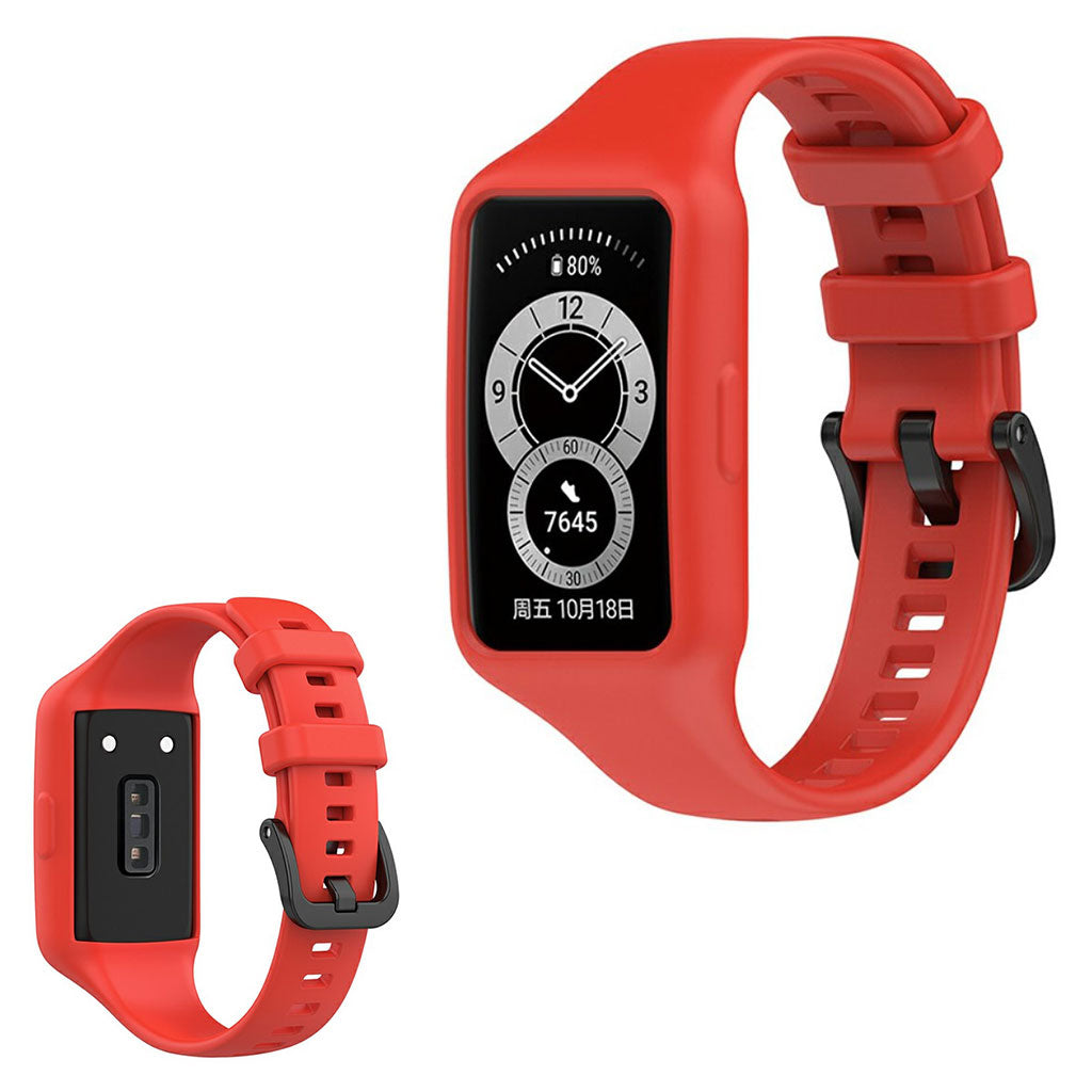 Mega skøn Honor Band 6 Silikone Rem - Rød#serie_7