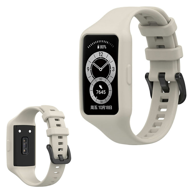 Mega skøn Honor Band 6 Silikone Rem - Sølv#serie_8