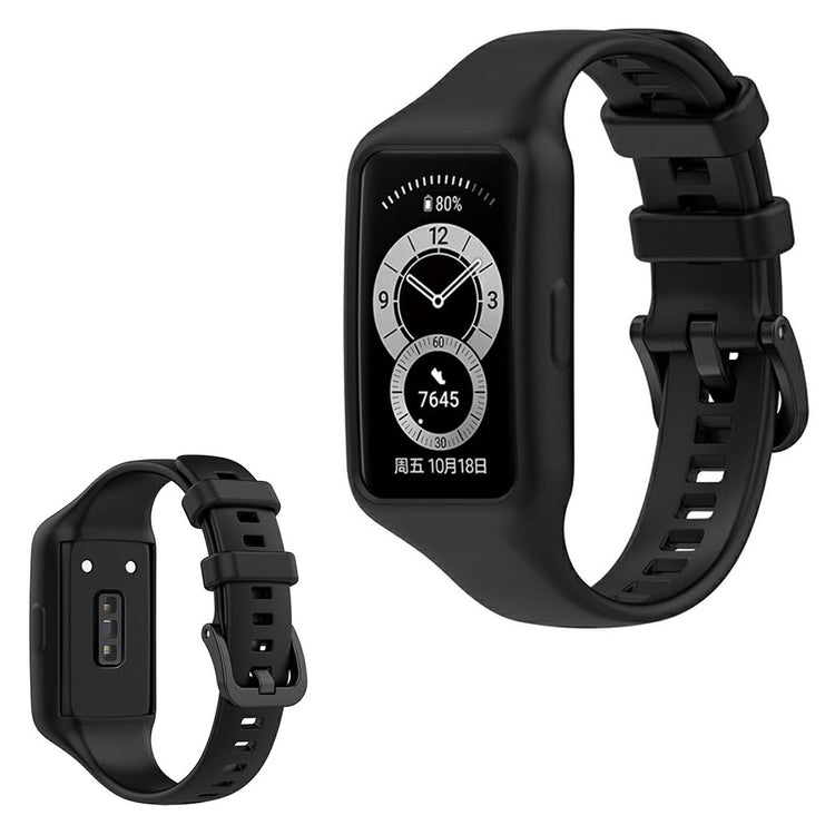 Mega skøn Honor Band 6 Silikone Rem - Sort#serie_9