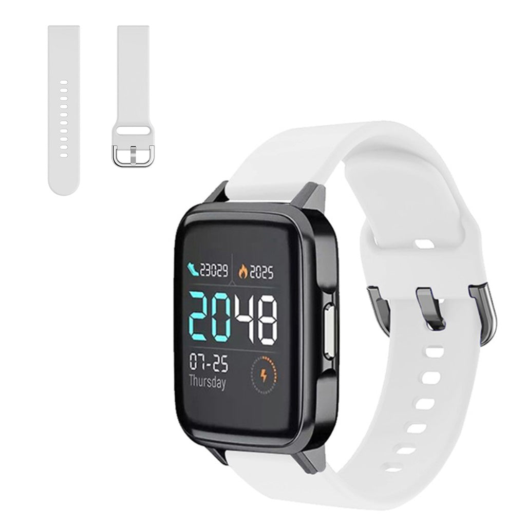 Rigtigt pænt Haylou SmartWatch Silikone Rem - Størrelse: S - Hvid#serie_1