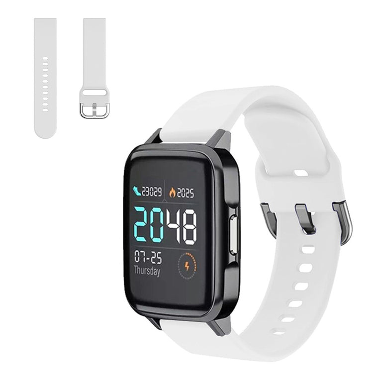 Rigtigt pænt Haylou SmartWatch Silikone Rem - Størrelse: S - Hvid#serie_1