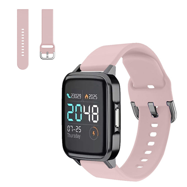 Rigtigt pænt Haylou SmartWatch Silikone Rem - Størrelse: S - Pink#serie_3