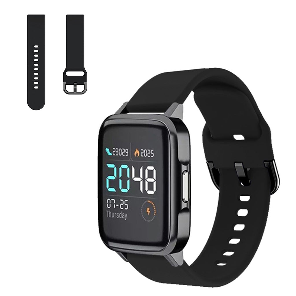 Rigtigt pænt Haylou SmartWatch Silikone Rem - Størrelse: S - Sort#serie_4