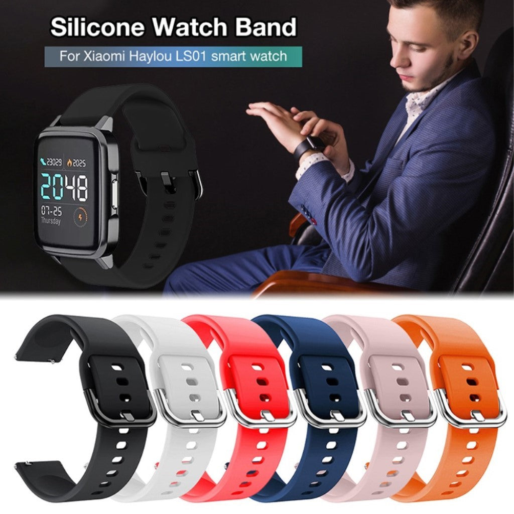 Rigtigt pænt Haylou SmartWatch Silikone Rem - Størrelse: S - Rød#serie_5