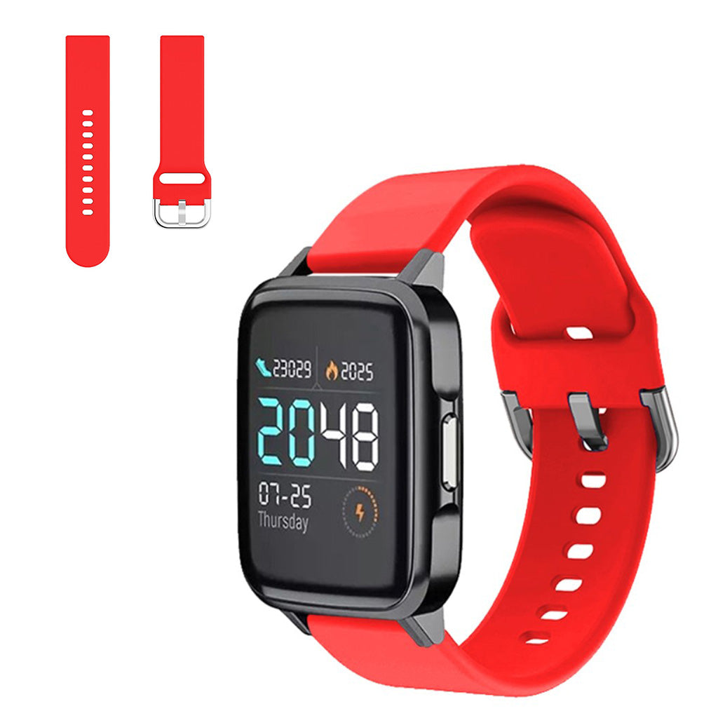 Rigtigt pænt Haylou SmartWatch Silikone Rem - Størrelse: S - Rød#serie_5