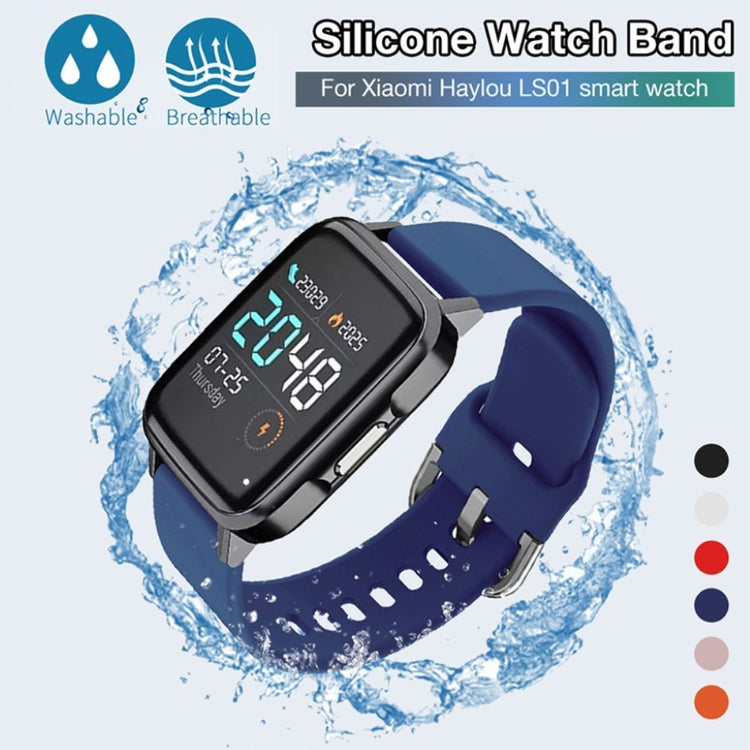 Rigtigt pænt Haylou SmartWatch Silikone Rem - Størrelse: S - Blå#serie_7