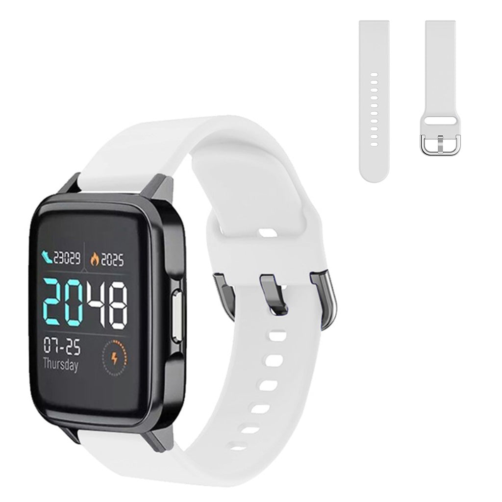 Helt vildt cool Haylou SmartWatch Silikone Rem - Størrelse: L - Hvid#serie_1